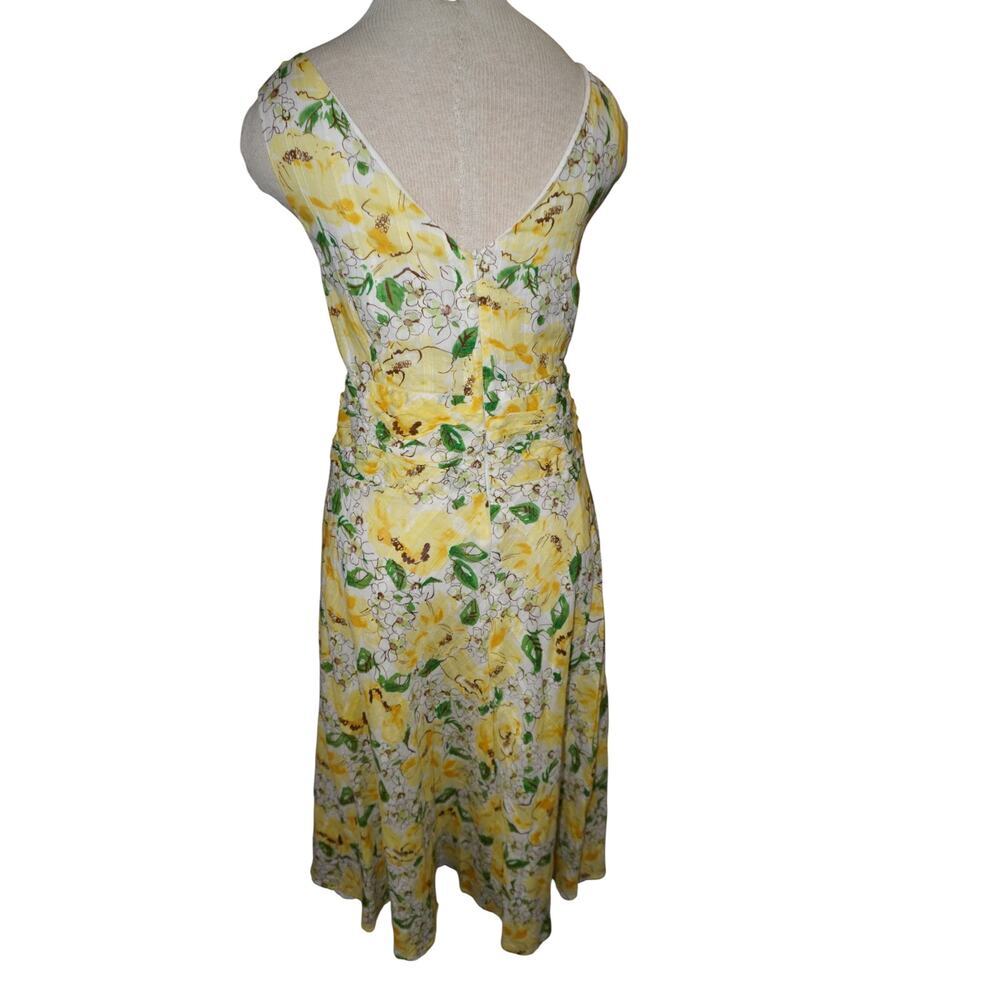 Robbie Bee Yellow Floral Cotton Midi Dress Cottagecore Garden Party 20W - Picture 4 of 7